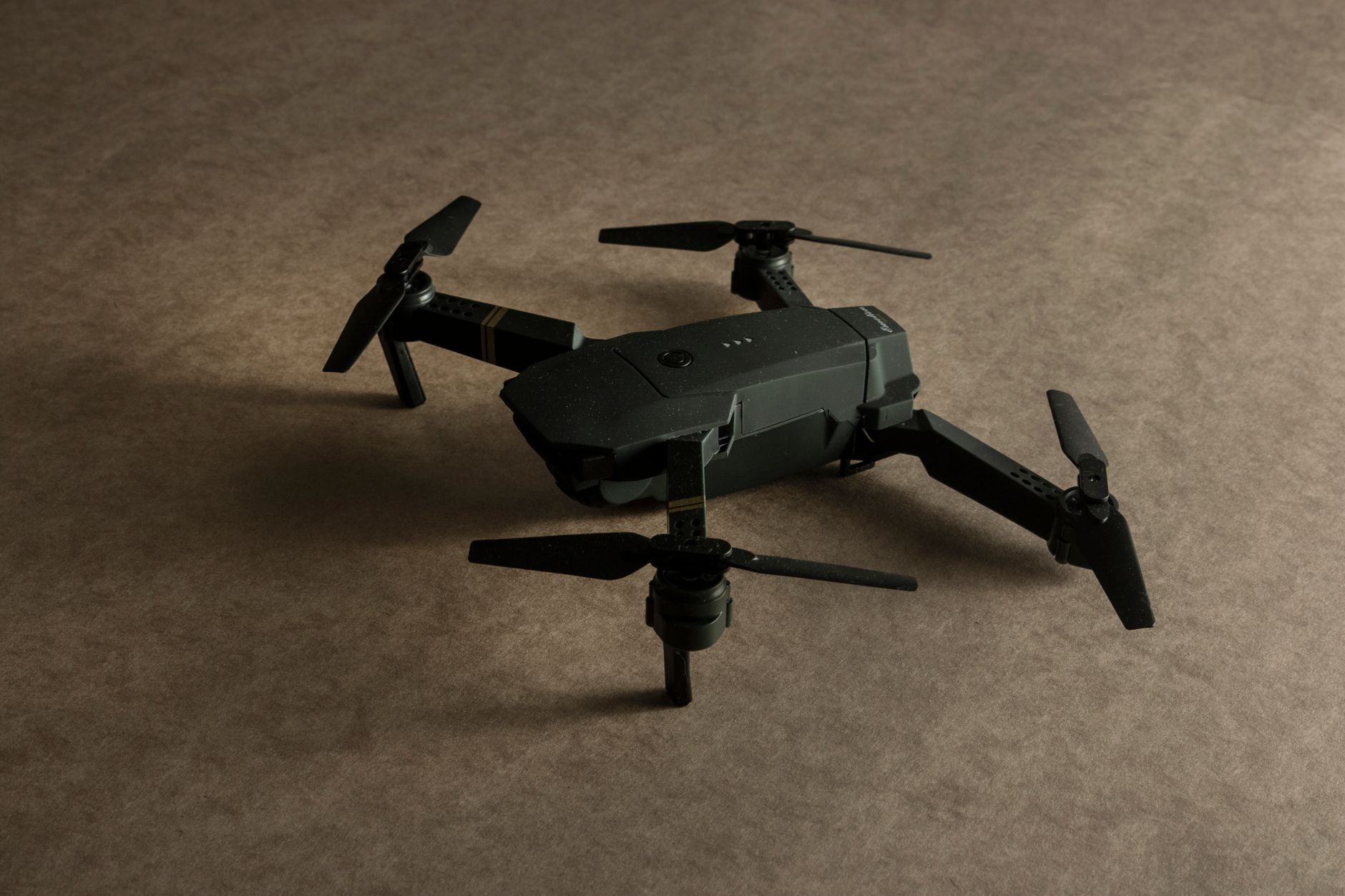 Close-up of a budget drone propeller and motor assembly